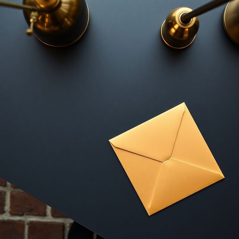 Charcoal-gouden schrijfbureau met handgeschreven notitie en gouden envelop
